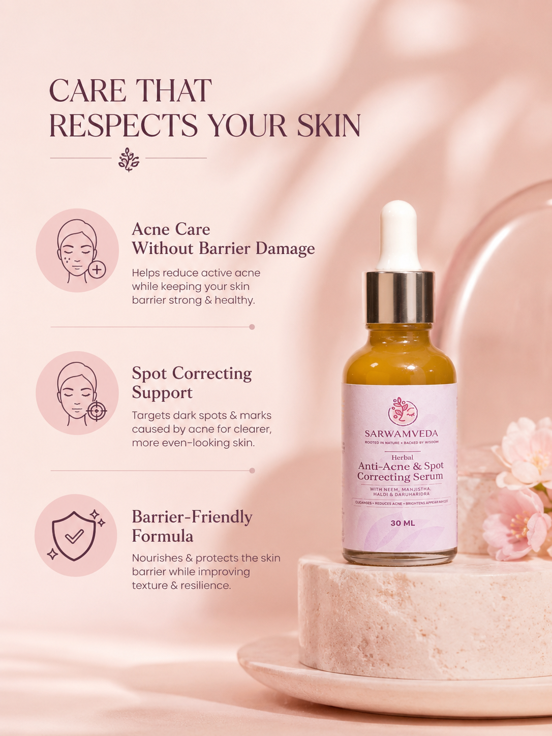 Anti acne and spot correcting serum