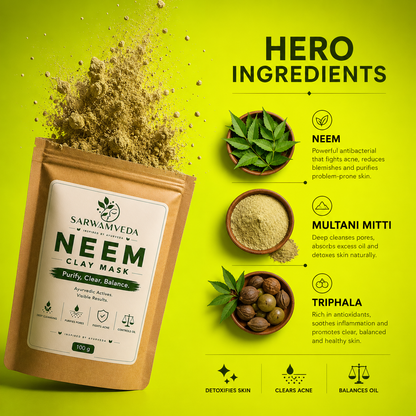 Sarwamveda Neem Clay Mask |100g