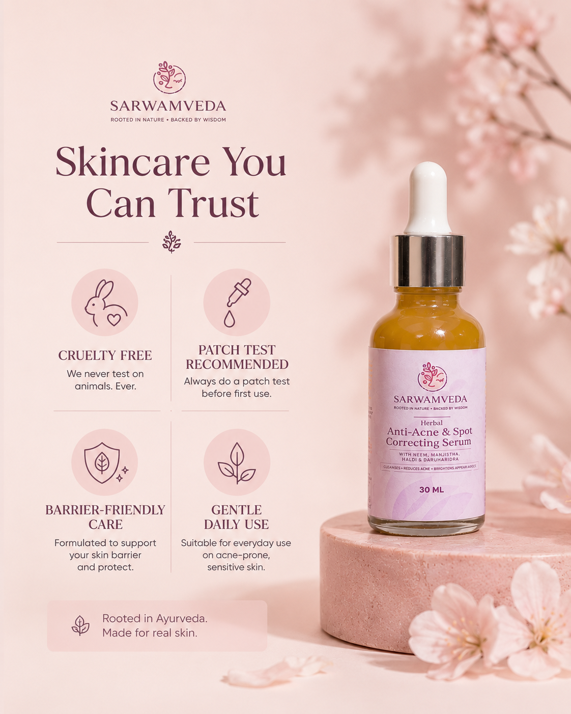 Anti acne and spot correcting serum