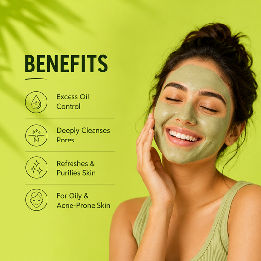 Sarwamveda Oil Balancing Clay Mask | Neem + Triphala + Multani Mitti | 100g