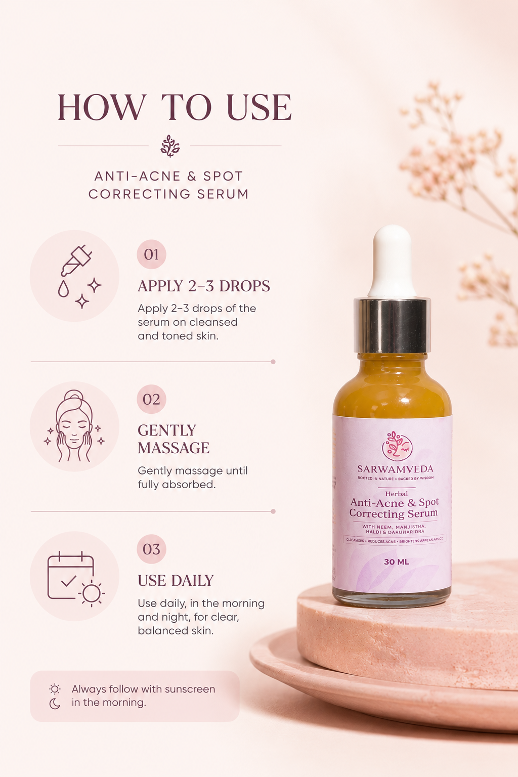 Anti acne and spot correcting serum